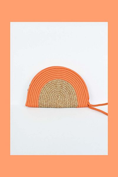 Biriz Moda Women's Straw Handbag - Orange