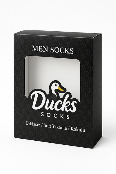 Ducks Socks Мъжки сиви бамбукови чорапи, 6 броя, безшевни, дълги, в кутия, перащи се