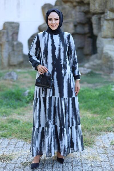 HARMAN BUTİK Φόρεμα σιφόν με στάμπα - Γυναικεία φόδρα