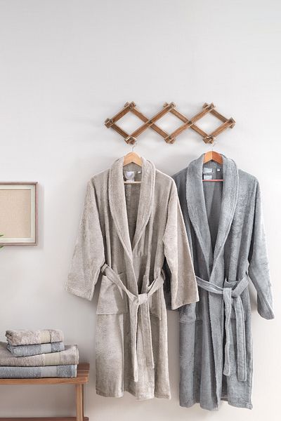 Yataş Esna 6 Piece Family Bathroom Set - Beige/Dark Gray