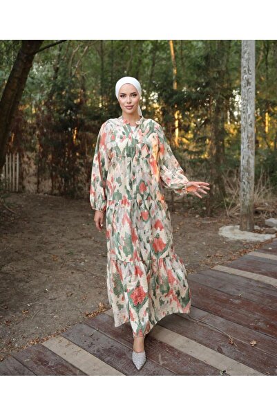 HARMAN BUTİK فستان تيستور مودال منقوش عرقيًا - نسائي