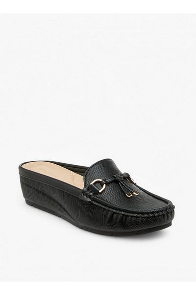 Flora Bella by Shoexpress Textured Slip-On Mules