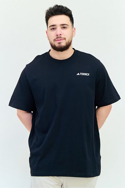 adidas Men Sportswear Fit Short Sleeve Outdoor T-shirt, Black