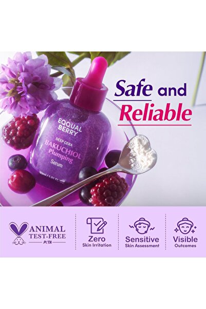 EQQUALBERRY Bakuchiol Plumping Serum 30ml | Natural Anti-Aging & Moisturizer with Niacinamide