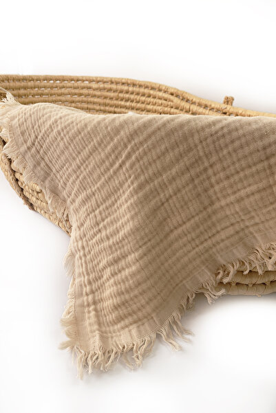 cekic kids Gift Product - 4 Layer Muslin Baby Blanket - 100% Cotton - Ecru Color - 120X135 cm