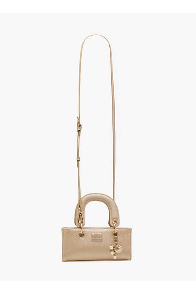 Flora Bella by Shoexpress Textured Crossbody Bag with Detachable Strap and Charm Detail