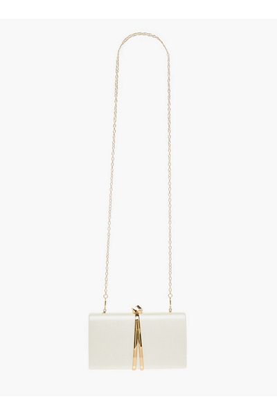Flora Bella by Shoexpress Textured Clutch with Twist Lock Closure