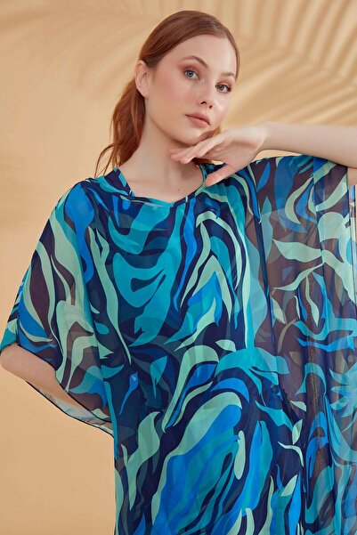 Marina Caftan pareo turcoaz cu model P2347