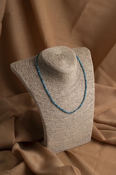 OSMANLI DEĞERLİ TAŞ Certified Apatite 3-4 mm Faceted Cut Natural Stone Necklace