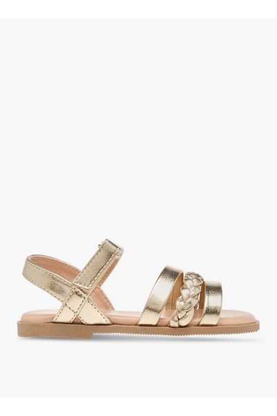 Flora Bella by Shoexpress Braided Sandals with Hook and Loop Closure