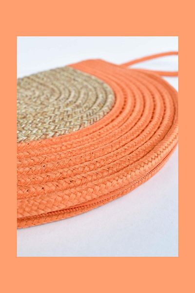 Biriz Moda Women's Straw Handbag - Orange