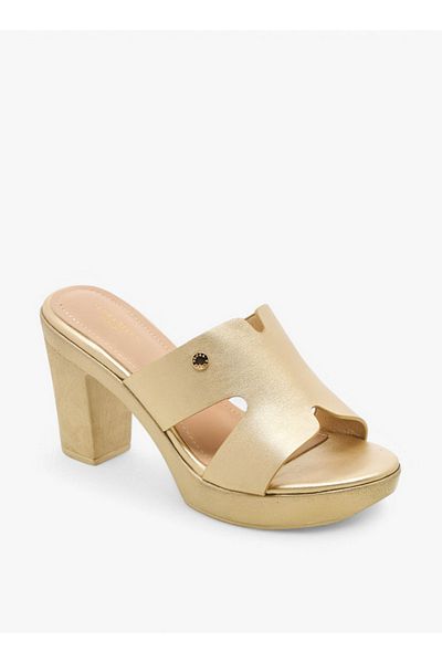 Flora Bella by Shoexpress Cut Out Detail Slip-On Sandals with Platform Heels