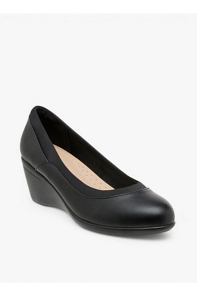 Flora Bella by Shoexpress Solid Slip-On Comfort Shoes with Wedge Heels