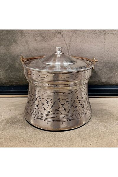 Bakır Center Copper Copper Copper Helke Copper Sell 3 Liter Yogurt Copper Copper Carved Hand Work