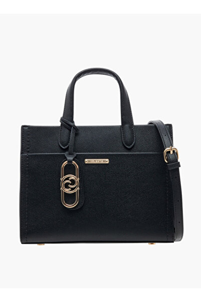 Celeste Textured Tote Bag with Double Handles and Detachable Strap - W 9.5 x H 19 x D 25 cm