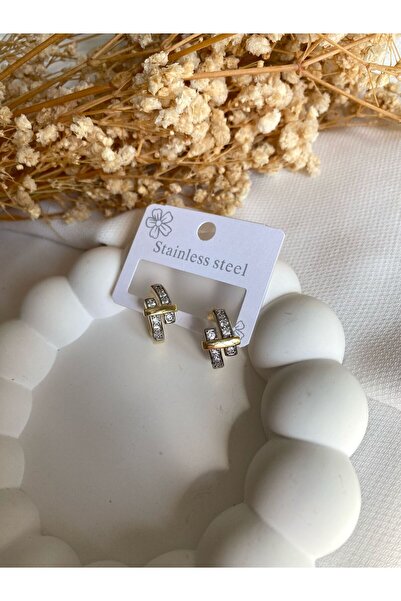 saren aksesuar & takı الموسم الجديد حلق من حجر الزركون بطبقة مزدوجة