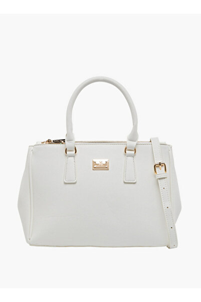 Flora Bella by Shoexpress Textured Tote Bag with Zip Closure and Adjustable Strap - W 13 x H 21 x D 30 cm