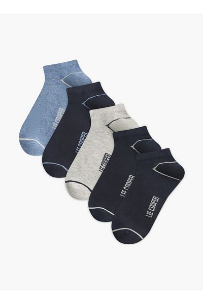 Lee Cooper Logo Detail Ankle Length Socks - Set of 5