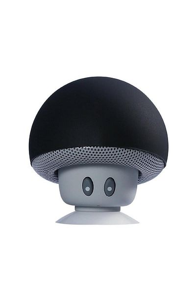 ABYZ Portable mini bluetooth speaker in mushroom shape with suction cup dimensions 55x55mm color Black