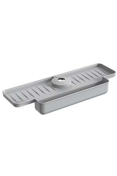 ABYZ Sink protection, splash-proof, with sponge holder, Silicone, dimensions 40.3x14.3x27.5cm, color Gray