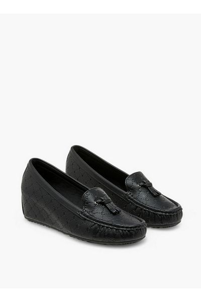 Le Confort Monogram Embossed Moccasins with Wedge Heels