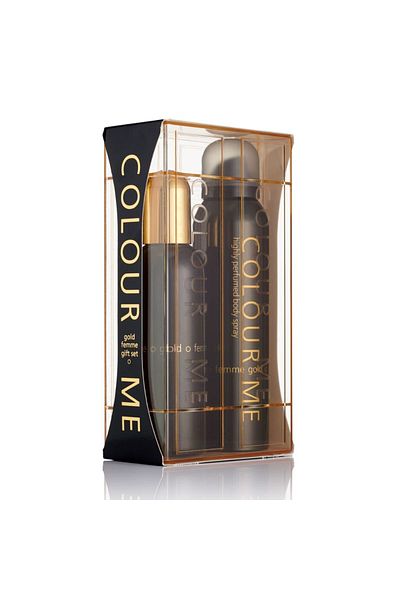 Colour Me Set cadou Colour Me Femme Gold parfum pentru femei apă de parfum și spray de corp, Milton-Lloyd Fragrances