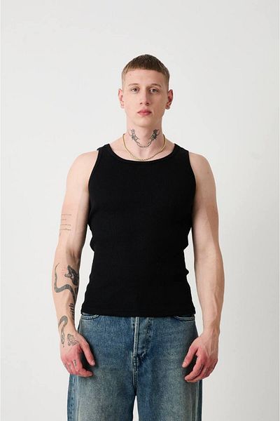 Zen And Men Men's Black Undershirt Camisole