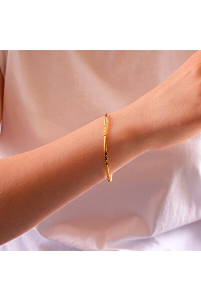 FerizZ İmitasyon Ajda Bilezik Desenli Altın Kaplama Çelik BLZ-3017