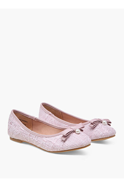 Little Missy Bow Applique Slip-On Ballerina Shoes