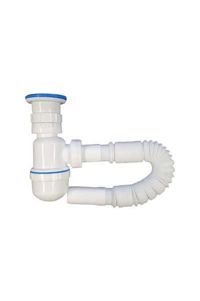 flores Sink trap with flexible connection, COD1060, white, 1"1/2 - 32 mm