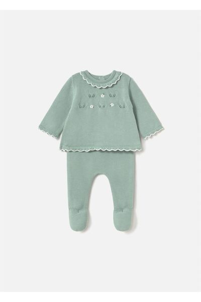 MAYORAL Baby Girl Knitted Sweater Leggings Set Mint 1587