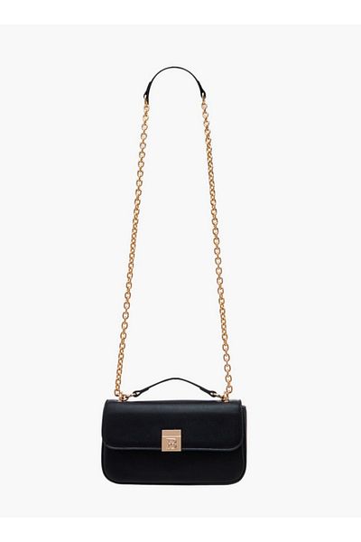 Flora Bella by Shoexpress Textured Crossbody Bag with Magnetic Flap Closure and Chain Strap