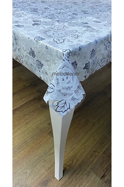 TNR Meiwa Transparent Coating Rose Pattern Liquid-Proof Pvc Oilcloth Table Cl...