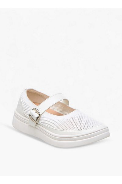 Celeste Women's Textured Sneakers with Buckle Closure - LS24040569