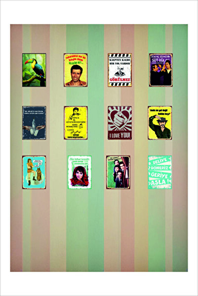 Yeni Yıldız Reklam Retro Kemal Sunal Bundan Sonra Böyle,çalışmayacam Komik Duvar Yazıları Yeşilçam 20x30 Tablo