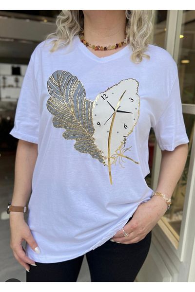 MODA Make up the Difference with Your Elegance Plus Size Elegance V-Neck 100% Cotton Combed Cotton