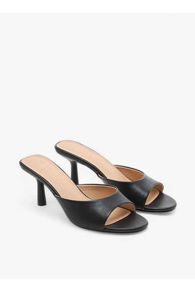 Flora Bella by Shoexpress Solid Slip-On Sandals with Flared Heels
