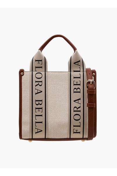 Flora Bella by Shoexpress Logo Detail Tote Bag with Detachable Strap and Zip Closure