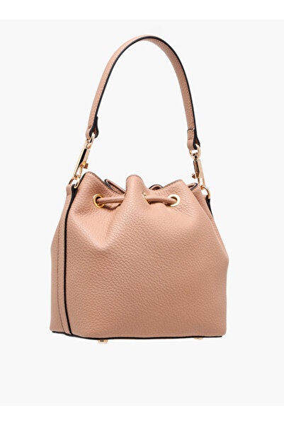 Celeste Textured Bucket Bag with Drawstring Closure and Adjustable Strap - W 11 x H 20.5 x D 19 cm