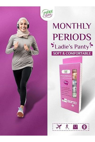 Pure Life Cosmetics PureLife Women's Cotton Panty – Seamless, Soft, Breathable Briefs for Daily & Period Comfort