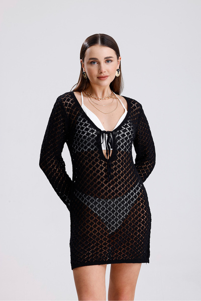 YUGA KNİTTİNG ΓΥΝΑΙΚΕΙΟ ΠΛΕΚΤΟ ΠΛΕΚΤΟ ΑΝΟΙΧΤΟ ΦΟΡΕΜΑ ΠΑΡΑΛΙΑΣ