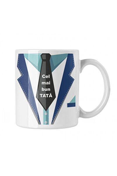 OEM Cană albă personalizată „Cel mai bun tată”, INOVATIX®. 330ml