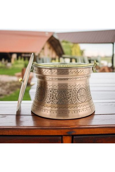 Bakır Center Copper Copper Copper Helke Copper Sell 3 Liter Yogurt Copper Copper Carved Hand Work