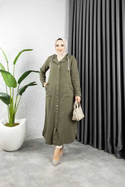 HARMAN BUTİK Women's Gabardine Cap with Buttons and Pockets