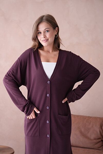 Lamierra Anne Büyük beden mevsimlik Uzun hırka