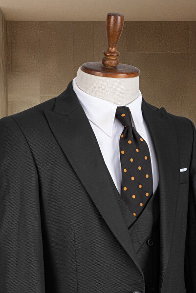 Sergio Ferraro Black Slim Fit Italian Style Men's Suit- Jacket Vest Pants Set