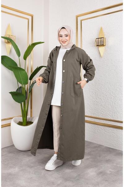 HARMAN BUTİK Women's Gabardine Cap with Buttons and Pockets