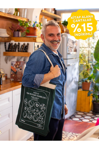 Refikadan Miras Türk Mutfağı Teknikleri 1 Sert Kapak ve Bez Çanta Seti HAKİ