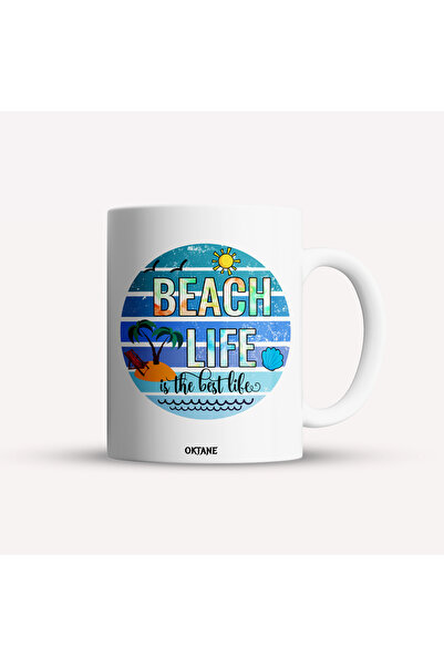 OEM Cană albă personalizată, Viața la plajă e cea mai bună viață, INOVATIX®. ...