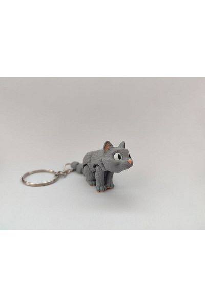 Minikbahcem Cute Cat Keychain - 3D Printing Special Design